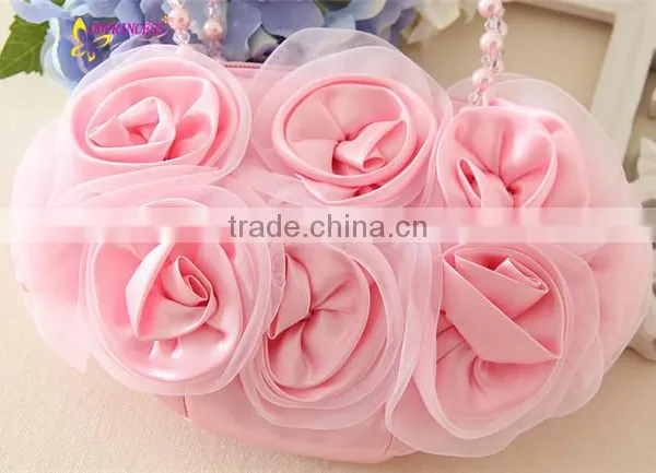 Lovely Children Rose Flower Handbag Pink Kid Designer Handbag Cheap Mini Kid Handbag photo-2