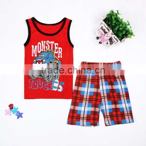 S16043A Wholesale Child Sleepwear Two Pieces 100% Cotton Kids Pajamas Clothing Sets photo-3