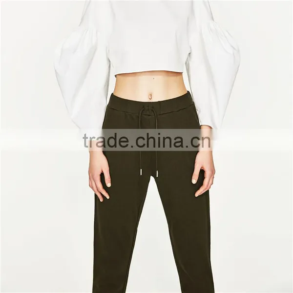 2017 OEM Wholesale 100% Cotton Comfortable Pants Women Sport Jogger Trousers photo-2