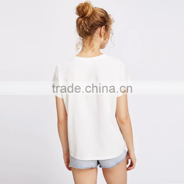 Wink Digital Printing Cute t Shirt Wholesale Cotton Clothes for Women photo-2