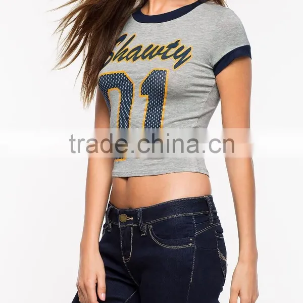 Fashion Women Summer Short Sleeve Tank Crop Tops Casual Vest Shirt Blouse For Wholesale 2017 photo-4