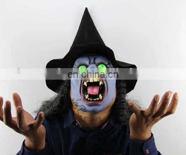 Halloween Witch Scary Latex Mask With Wigs photo-2