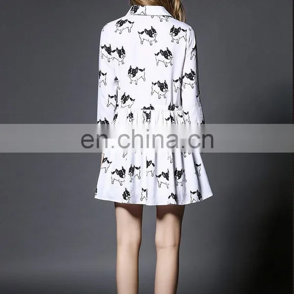 Factory Price Polo Neck Dress With Draw String Waist China Dress Manufacturer photo-3