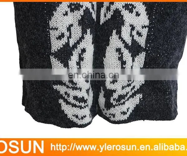 White Leaves Long Sleeve Knit Sweater Jacquard Cardigans for Women photo-4
