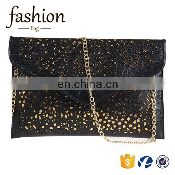 CR Hollow Chains Envelope Bag Neon Color Cutout Bag pu Candy Color Day Clutch Women Handbags photo-3