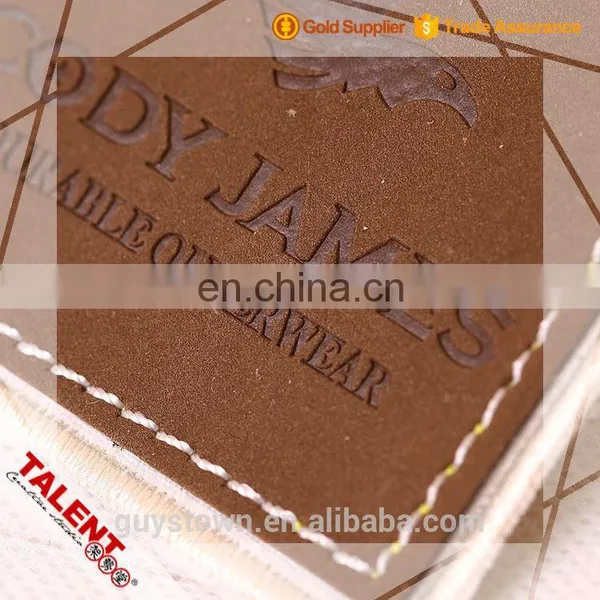 Custom Hot Stamping Brand Logo Bordure Border Jeans Small Leather Patch Sewing Canvas for Decoration photo-2