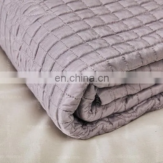 Carton Fair Online Live Show Home Textile Metallic Thread Rose Pattern Quilted Bedspread Bedding Set photo-3