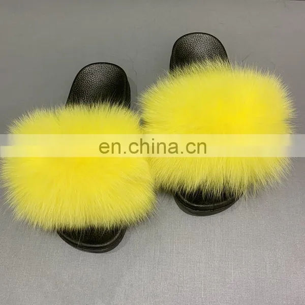 Amazon Hot Sale Factory Price Fashion Women Indoor Soft With The Faux Fur Sandals Furry Slipper for Ladies photo-6