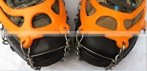 Anti Slip 8-Teeth POINT Ice Snow Shoes Spike Grip Boots Chain Crampons Grippers photo-2