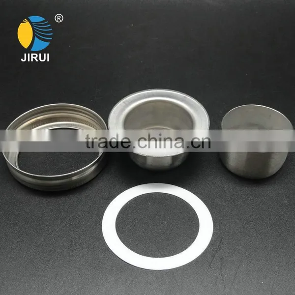 2016 Factory New Designed Silver Cocktail Shaker 70mm Stainless Steel Lid for Mason Jar photo-4