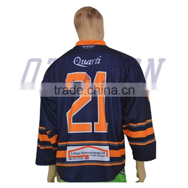 Wholesale Cheap College 100% Polyester Dye Sublimation Printing Custom Made Ice Hockey Jerseys photo-3