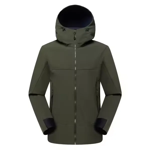 Men's Outdoor Tactical Soft Shell Jacket - Thickened Winter/Early Spring Hard Waterproof Breathable Hiking Wear photo-3