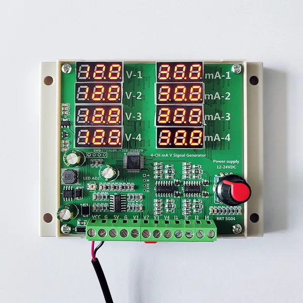 DIN Rail Adjustable 0-20mA 4-20mA 0-10V 0-5V Signal Generator Sensor Transmitter Current Voltage Signal Simulator Calibrator