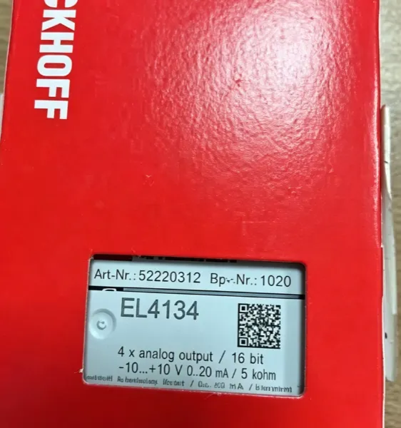 Beckhoff EL4134 EtherCAT Analog Output Terminal 4-Channel Current Output Module 0-20mA 16-Bit Industrial Automation I/O photo-4
