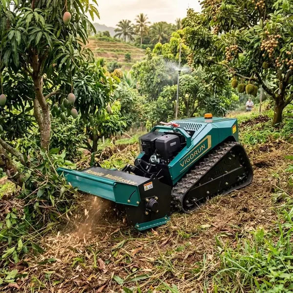 RC Slope Mower Gasoline Powered 40 Degree Climbing Self Locking Worm Gear For Hillside Embankment Orchard Shrub Clearing photo-2