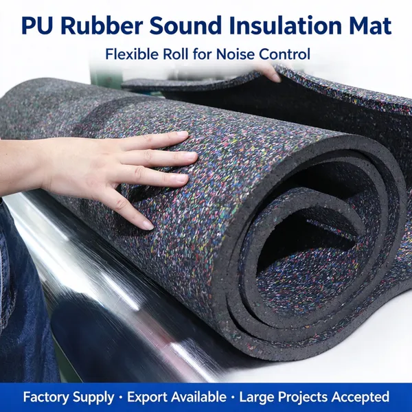 PU Bonded Rubber Granule Sound Insulation Mat, Floating Floor Impact Sound Underlay, Low Frequency Vibration Isolation for Gym & Building