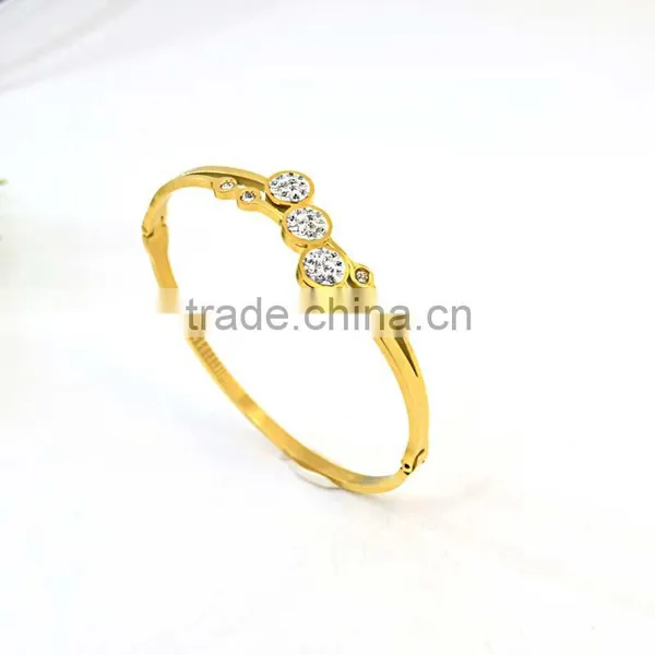 New Fashion Girls Tops 316l Stainless Steel Jewelry Gold Bangel Bracelet photo-2