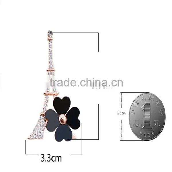 Fashion New Design Rhinestone Eiffel Tower Samll Brooch for Charm Ladies Wholesale photo-2
