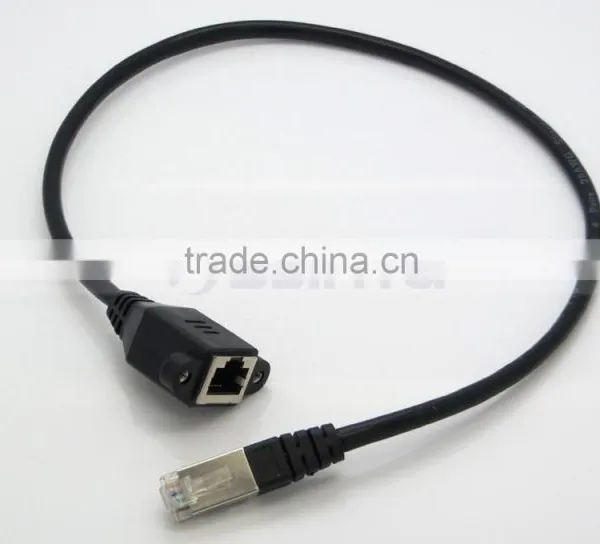 30cm/1M RJ45 Male to Female Screw Panel Mount Ethernet LAN Network Extension Cable photo-5