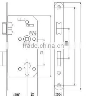 Brass Plated Privacy Mortise Lock Set photo-3