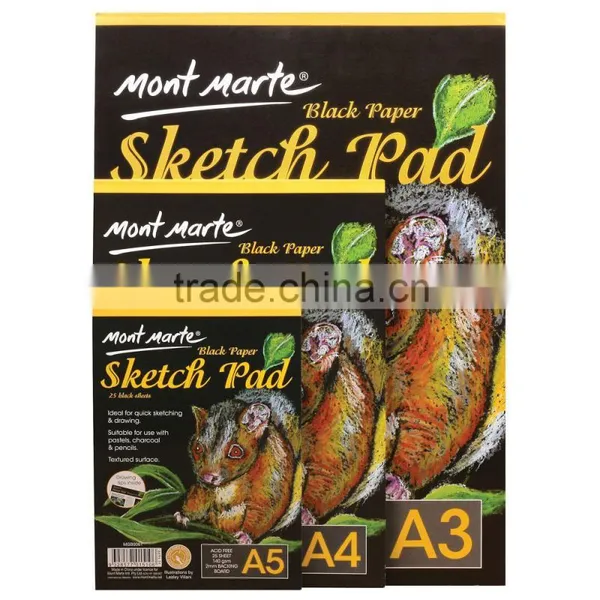 Mont Marte Black Paper Sketch Pad 25 Sheet 140gsm A4 photo-2