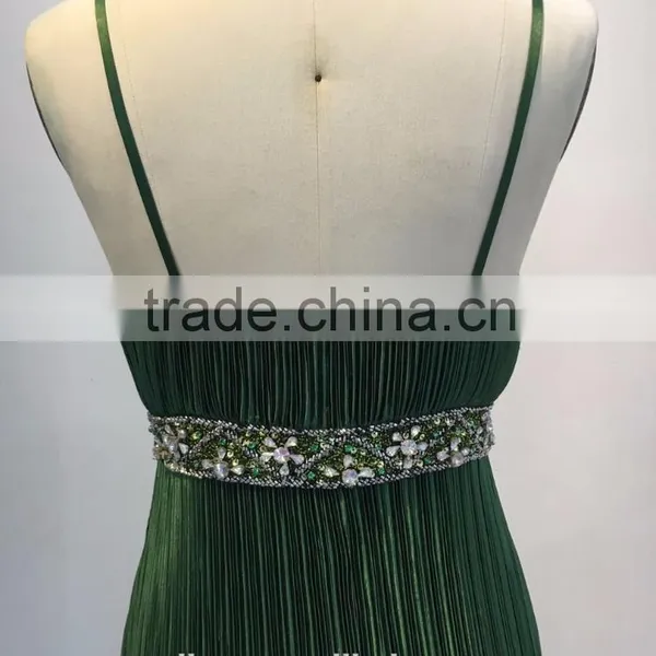Floor Touching Chaozhou Emerald Green Evening Dress in China photo-6