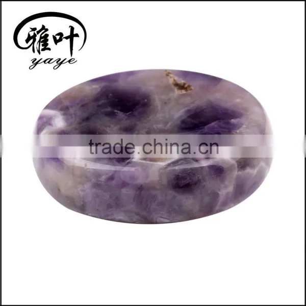 Wholesale Semi-precious Amethyst Stone Engraved Flower of Life Round Palm Stone Quality Choice photo-3