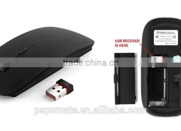 Glossy Surface Flat Coreless Mice With Mini Receiver 2.4G Wireless Mouse for Macbook photo-4