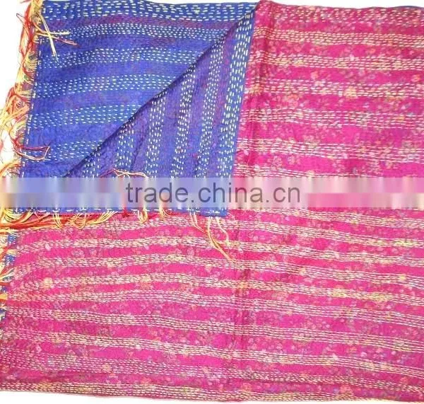 Handmade Women Silk Kantha Shawl photo-6