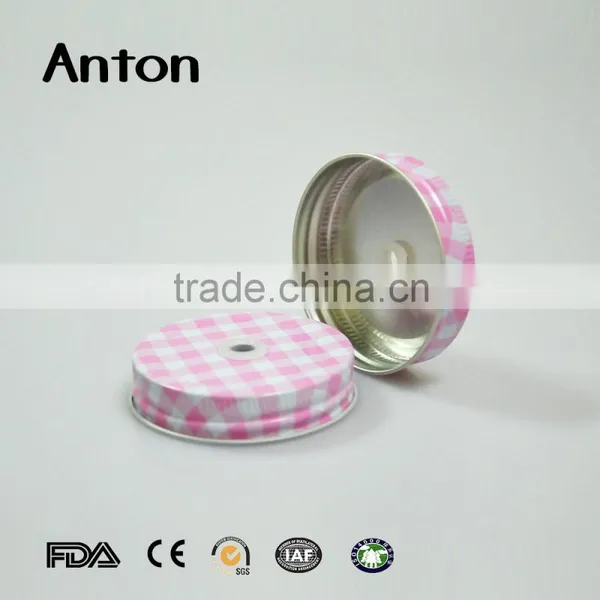 Pink Metal Jar Lids Candle Jar Lids photo-5
