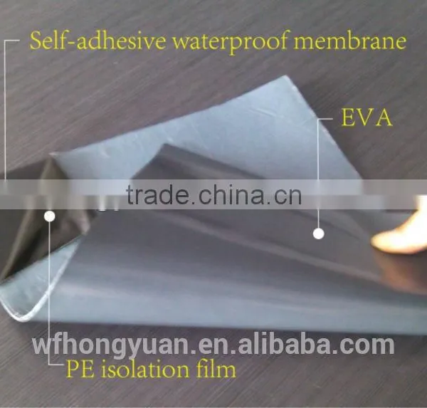Self-adhesive Bitumen Waterproof Membrane/roofing Underlayment/asphalt Roofing Felt