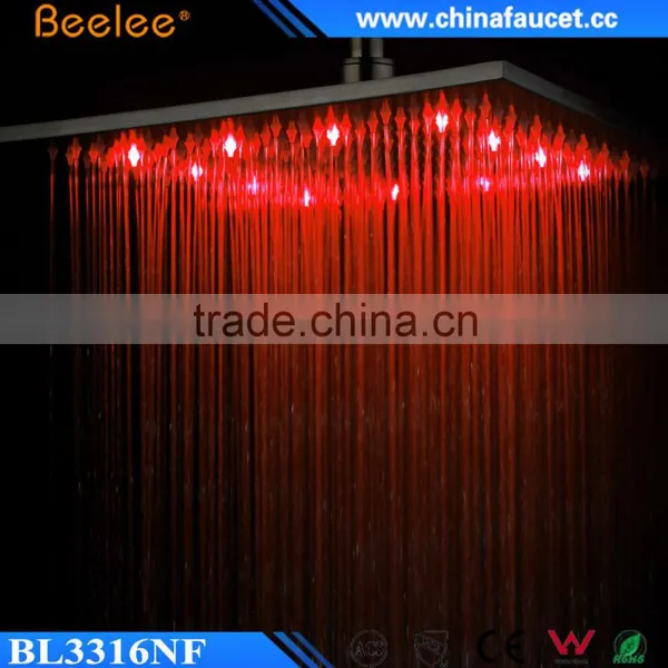 Beelee Luxury Coloful Black Wall Waterfall Led Top Shower photo-2