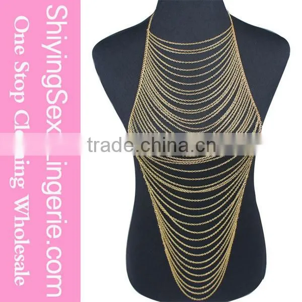 Elegant Multi-layer Silver Tassel Bikini Women Body Chain photo-2