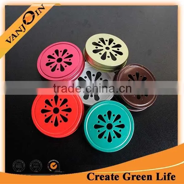 Colored Mason Jar Daisy Cut Lid photo-4