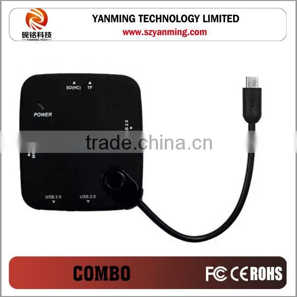 USB 3.1 Type-C Multiple 3 Port USB HUB & TF SD MS Card Reader Adapter For MacBook/Nokia N1