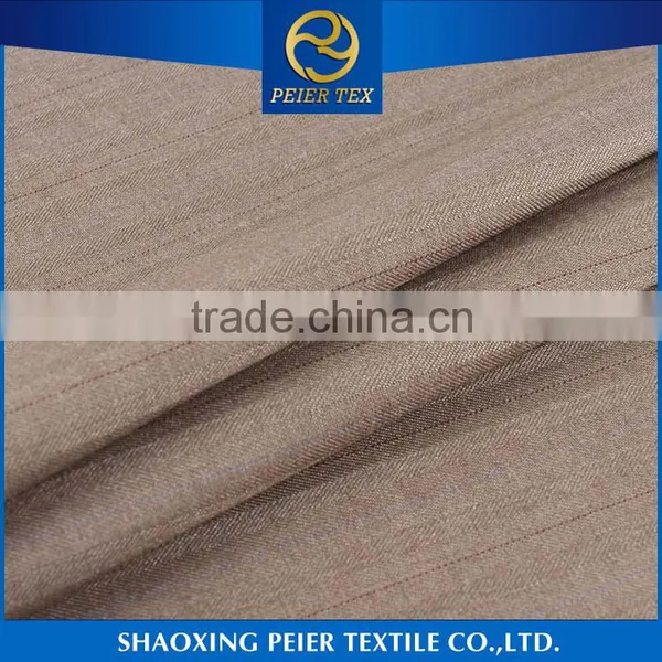China Suppliers Shaoxing Beautiful Polyester Hopsack Fabric Fire Retardant Lacquer Viscose Stretch Suiting Fabric photo-2