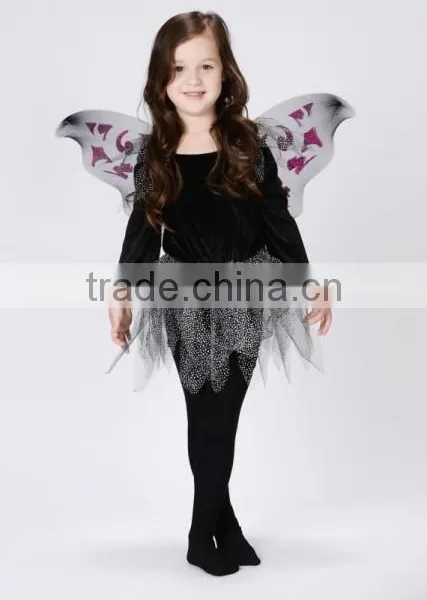 Cheap Wholesale Child Fairy Costumes 1year Baby Girl Black Chiffon Fairy Dress photo-2