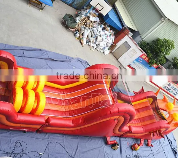 2016 New Dragon Giant Obstacle Course 3 Parts Inflatable Detached Obstacle Course for Sale photo-4