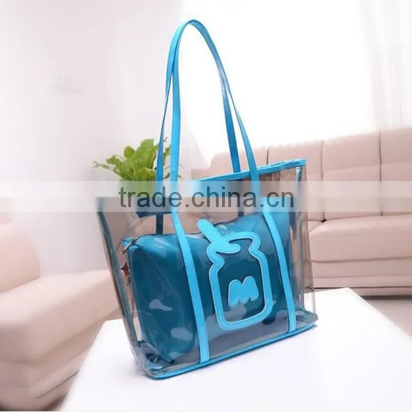 Print Feeder Pattern Transparent Crystal PVC Bag in Bag/beach Bag for Summer photo-2