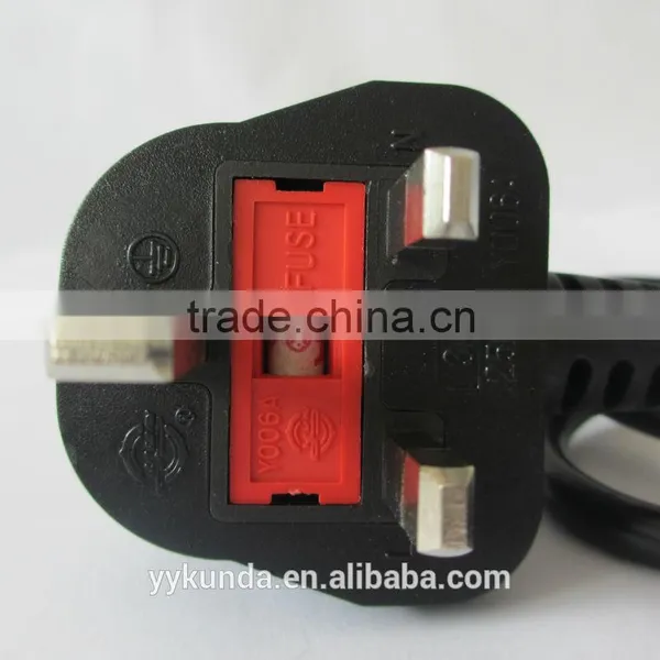 UK British Standard 3 Prong Power Cord BS Power Extension Cord for Home Appliances