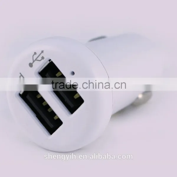 SY D6 5V 3.4A 2 USB Port Car Charger White Color Charger Dual USB CE Rohs FCC photo-3