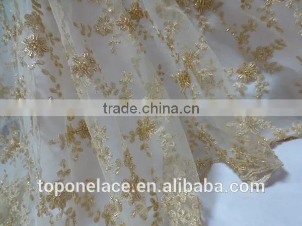 High Quality Lace Evening Dress Bridal Lace Fabrics Wholesale Fashion African French Net Lace Fabric photo-2