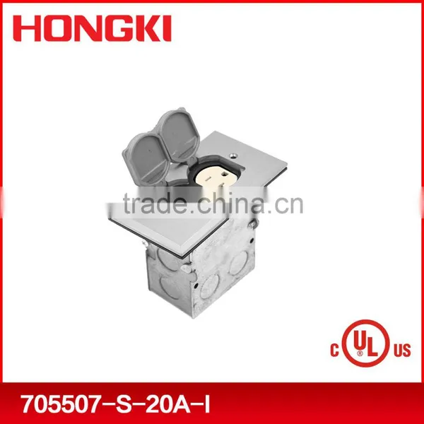 Floor Box With Brass Duplex Flip Lid Cover UL/CUL LISTED photo-3