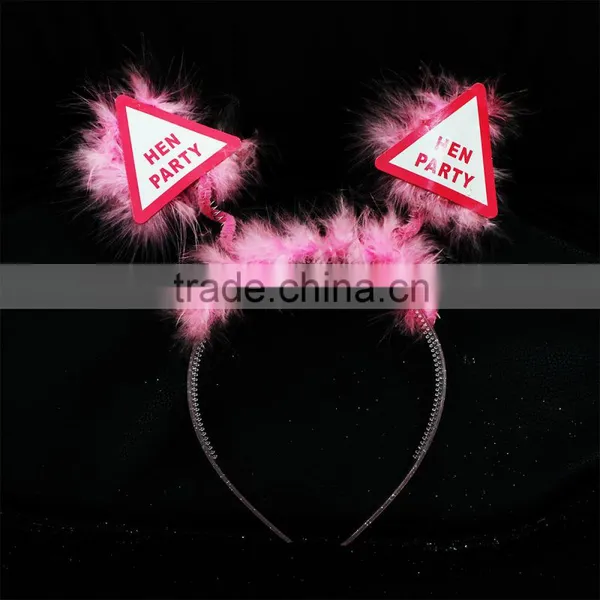 Bridesmaid Accessory Pink Ostrich Feather Headband Hen Party Headband For Hen Party photo-2