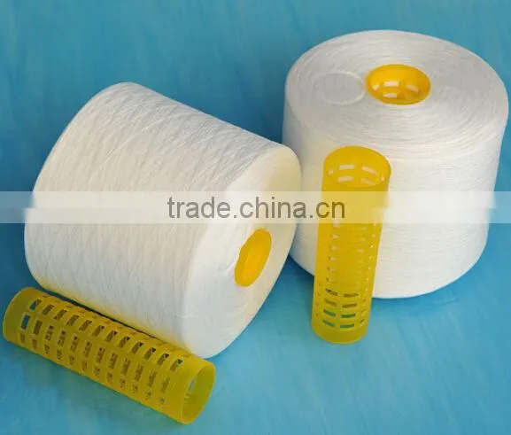 Raw White High Quality Polyester Spun Yarn TFO 50S/2 photo-3