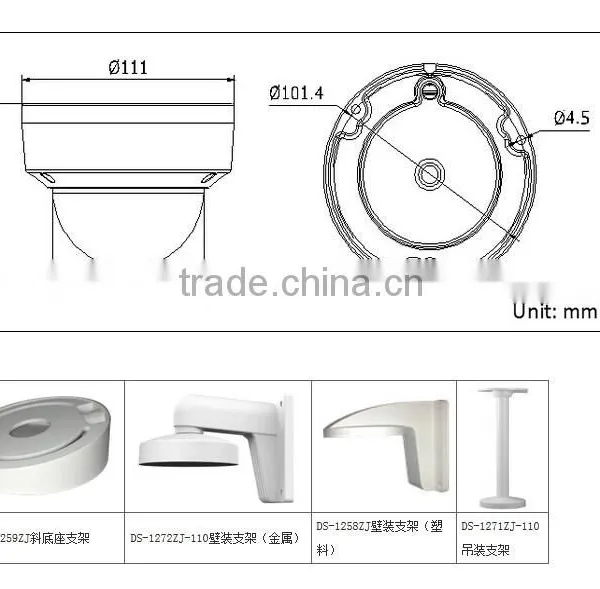 DS-2CD3135F-IS 3MP Support H.265 HEVC Support TF Card Slot &Two Way Audio Mini Dome POE IP CCTV Camera photo-6