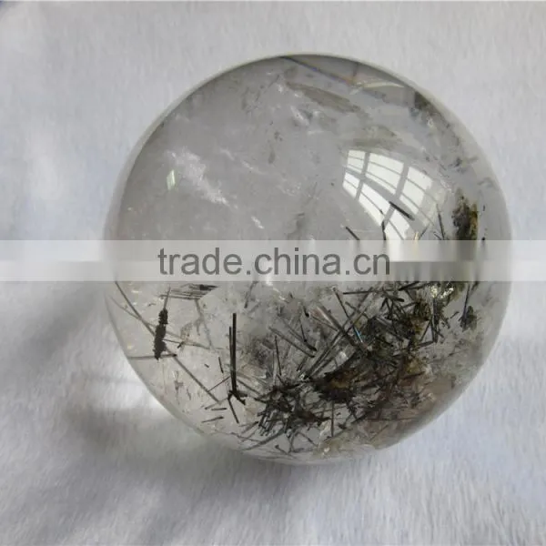 2015 Factory Direct Customed Wholesale Natural Black Rutilated Quartz Crystal Ball photo-2