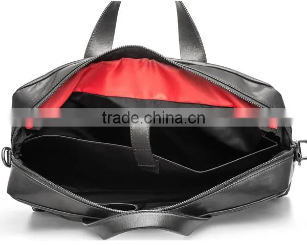 Fashionable Custom Black Leather Travel Bag photo-3