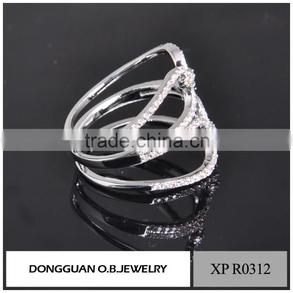 New Arrival White Gold Plated Finger Ring With AAA Zircon Diamond Stones for Women Girls photo-6