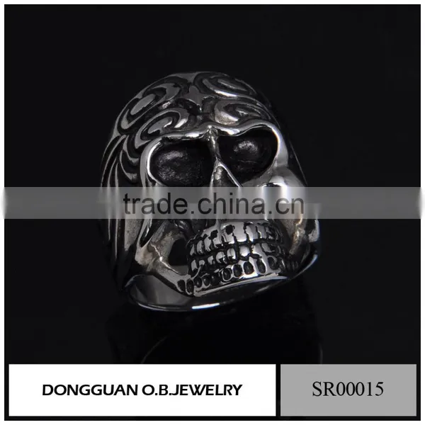 Sterling Silver Motorcycle/Biker Chain Piston Ring/316l Stainless Steel Mens Ring Wolesale photo-6